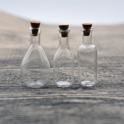 1pieces Bowling Bottle Wine Wishing Glass Bottle With Cork Vial Pendant Handmade Jewelry Findings Charms Bottle