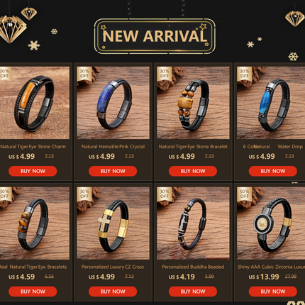 New Natural Tiger Eye Stone Men's Wristband Bracelet Hand-woven Multi-Layer Braided Leather Bangles Stainless Steel Jewelry
