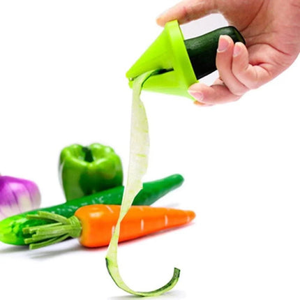 4-in-1 Rotary Vegetable Grater - Manual Slicer & Spiralizer for Potato, Carrot, Cucumber - Easy Clean Kitchen Tool (