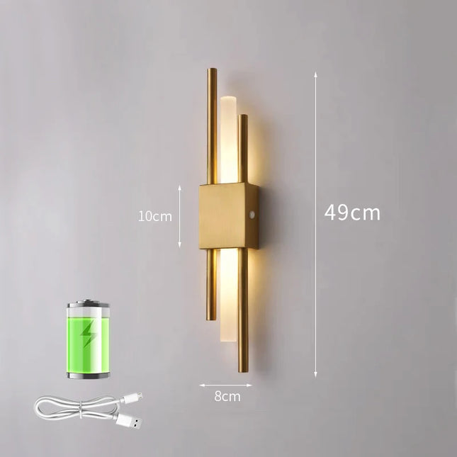 Nordic LED Wall Sconce Lamp Indoor USB Plug-in Light Bedroom Bedside Living Room Home Hotel Stairs Decoration Modern Wall Lamp