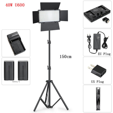 LED Fill Lamp Video Light Panel Bi-color 3200-6500K Photography Lighting Live Stream Tiktok Photo Studio Light With Tripod Stand