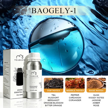 TEABLUM 500ML Aromatic Hotel Essential Oil Hotels Home Air Freshener Pure Plant Essential Oil Alcohol Free for Electric Diffuser