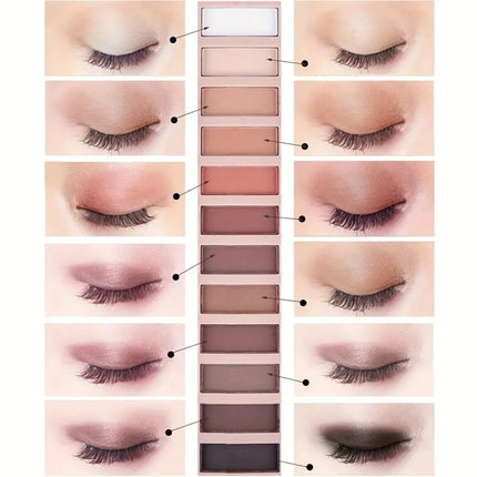 Nude Eyeshadow Palettes Matte Pearlescent Long-lasting Non-smudged Earth Colors Makeup Eyeshadow Pearlescent Eyeshadow 12-colors