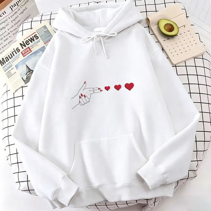 Harajuku Hand with Love Print Hoodies Spring Autumn Winter Casual Hoodies Sweatshirts Men Women Long Sleeve Clothes