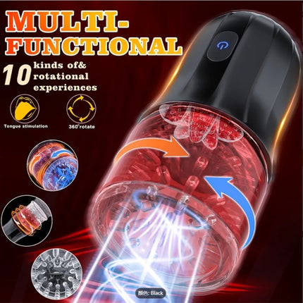 Automatic Male Masturbator Telescopic Rotation Masturbation with Suction Cup for Men Simulation Blowjob Piston Sex Toy for Men