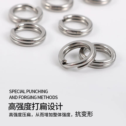 JIGGING PRO Split Rings Fishing 10/15Pcs Stainless Steel Lure Rings Fishing Connectors Snap Rings Fishing Accessories