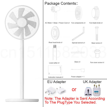 MIJIA Smart DC Inverter Floor Fan 1X Upgrade With 7-Blade,140° Wide-Angle Airflow,Low 25.6dB Noise Fan,Power Bank Support