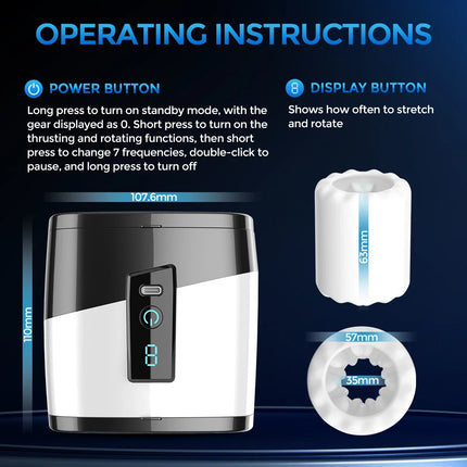Automatic 7 Thrusting Rotating Male Masturbator Portable Auto Stroker Masturbating Sex Machine Real Vagina for Men