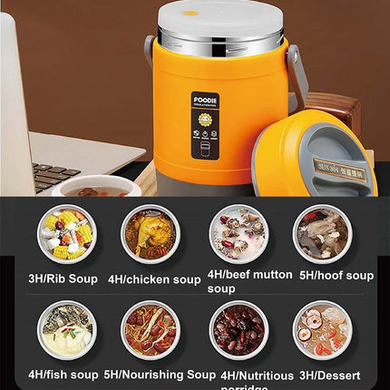 48W Office Electric Lunch Box 12V Car Rice Cooker 304 Stainless Steel Linner Keep Warm Lunch Box Outdoor Food Heaters1.6L/ 2L