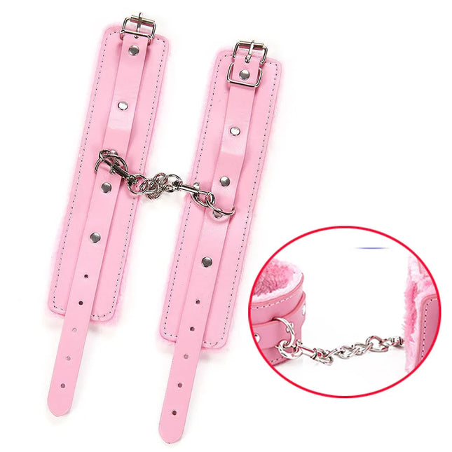 BDSM Sex Toys Cross Buckle Tied Shackles Bondage Gear Handcuffs Leg Irons FOOTcuffs for Couples Cosplay Adult Sex Games
