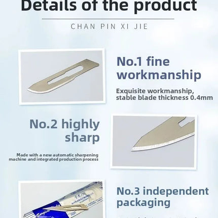 Sterile Surgical Scalpel Blades Individually Packaged, Carbon Steel 11 Extra Point & 23 Stainless Steel, Full Range of Sizes