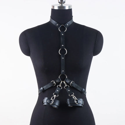 Leather Sponge BDSM Bondage Restraints Open Leg Adult SM Game Restrain Ropes Sex Swing for Women Sex Toys for Adults Couples