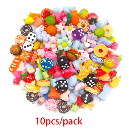 Random Assortment of Cartoon Charms: 10/20/30pcs Resin Pendants (Approx. 20mm), Resin Accessories for Kids' Handmade Jewelry.
