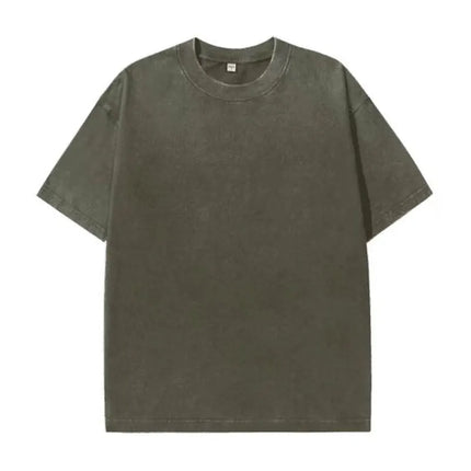Summer fashion men's washed T-shirt cotton retro faded unisex basic T-shirt short-sleeved loose sports top