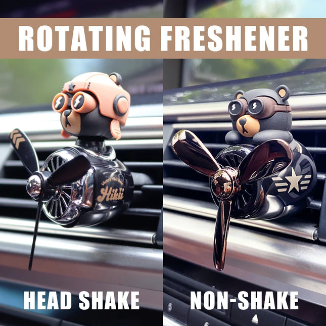 Rotating pilot bear ornaments outlet car air freshener vent clip perfume airplane fragrance diffuser decorations accessories men