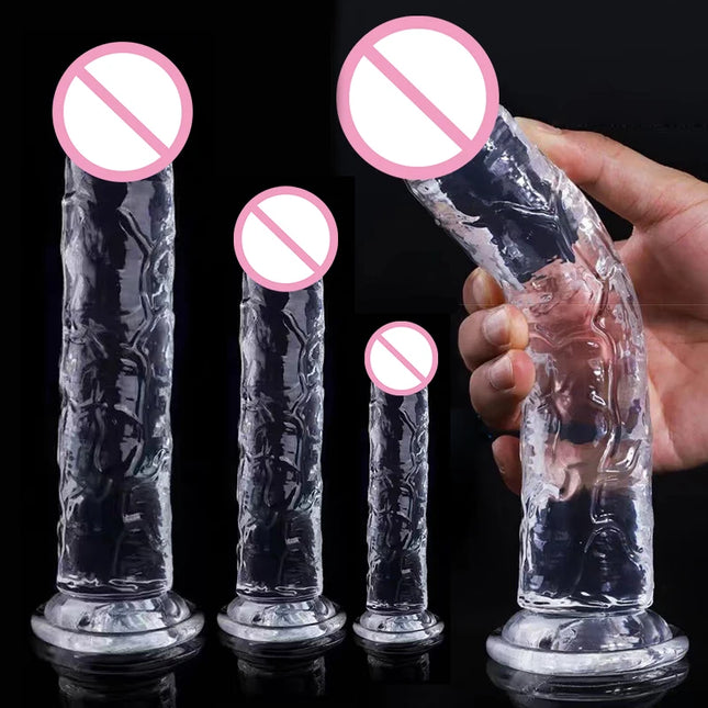 Realistic Dildo Jelly Penis Suction Cup Dildo 7 Sizes Female Masturbator Clitoral Stimulator Big Dick Lesbian Sex Toys For Women