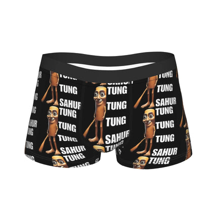 Hot Boxer Tung Tung Tung Sahur Shorts Panties Briefs Man Underwear Italian Brainrot Meme Polyester Underpants for Male Plus Size