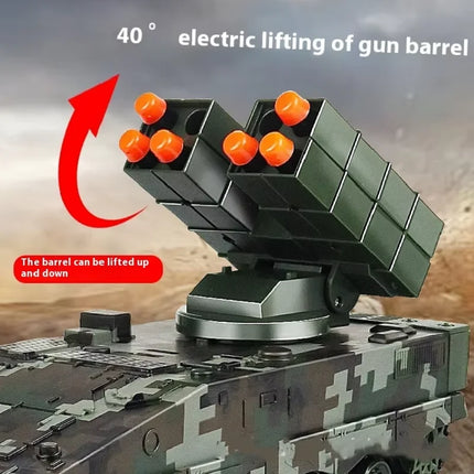 Children Simulation Military Missile Remote Control Vehicle Track Running Lifting Launch Platform Launching Missile Boy Toy Gift