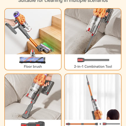 E.LUO V15 Wireless Vacuum Cleaner 350W Power 6 in 1 LED Handheld Sweeper Mopping Machine for Rooms Floor Carpet Pet hair Car