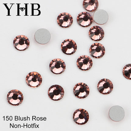 YHB 134-174 Glitter Cold Fixation Flat Back Non-Hotfix Rhinestone For Bags Nails Fabric Garment Decoration Jewelry Accessories
