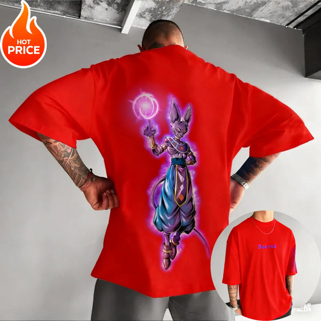 Harajuku Anime Dragon Ball Beerus Super Saiyan Summer T-Shirt Men Vintage Oversized Women Streetwear Casual Short Sleeve Unisex