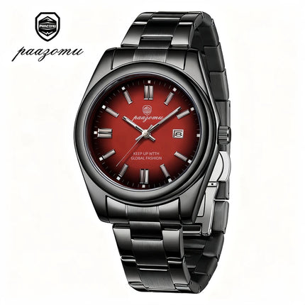 PAAZOMU  Luxury Fashion Man Clock Top Business Waterproof Luminous Date Week Men's Watches Quartz Stainless Steel Men Wristwatch