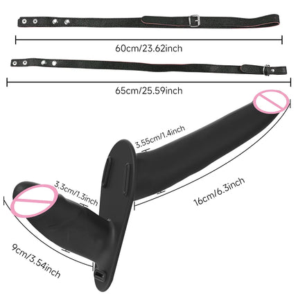 Strap On Wearable Double Penetration Cock G-Spot Dildo Panties for Lesbian Anus Vagina Massager Couples Sex Toys Adult Products