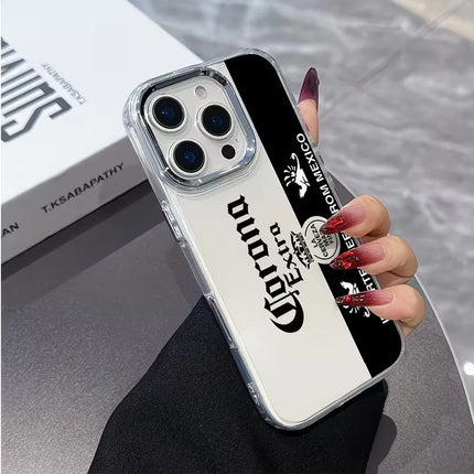 C-CoronaS Phone Case For iPhone 17 16e 16 15 14 13 12 11 mini Pro Max X XR XSMAX 8 Air Plus Transparent Soft Cover E-ExtraS Beer