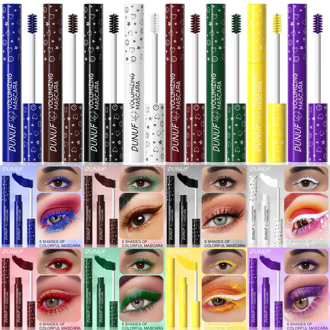 Colorful Curling Mascara Stage Makeup Waterproof Green Mascara Cream Blue Purple Curling Lengthen Quick Dry Eyelashes Extension