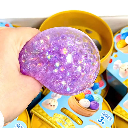Glitter Dumpling Squishies with Box - Sensory Dumpling Pressure Toy for Stress Relief Fun Squishy Toys for Adults And Kids