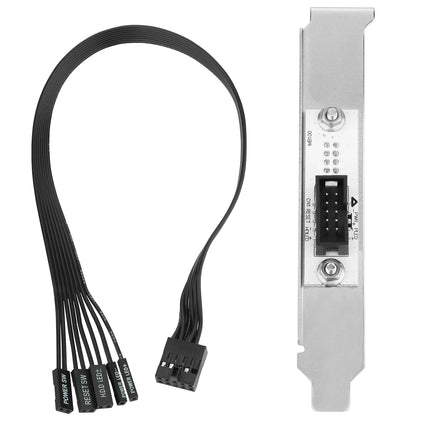 RGEEK 30cm Motherboard External Power Switch HDD LED Restart Button Extension Power Cable for PC Case Chassis PCI Baffle