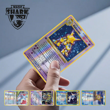 Pokemons Staryu Riolu Toterra Salamence Giratina Alakazam Glefairy Laser Holographic Credit Debit Card Sticker Film Skin Cover