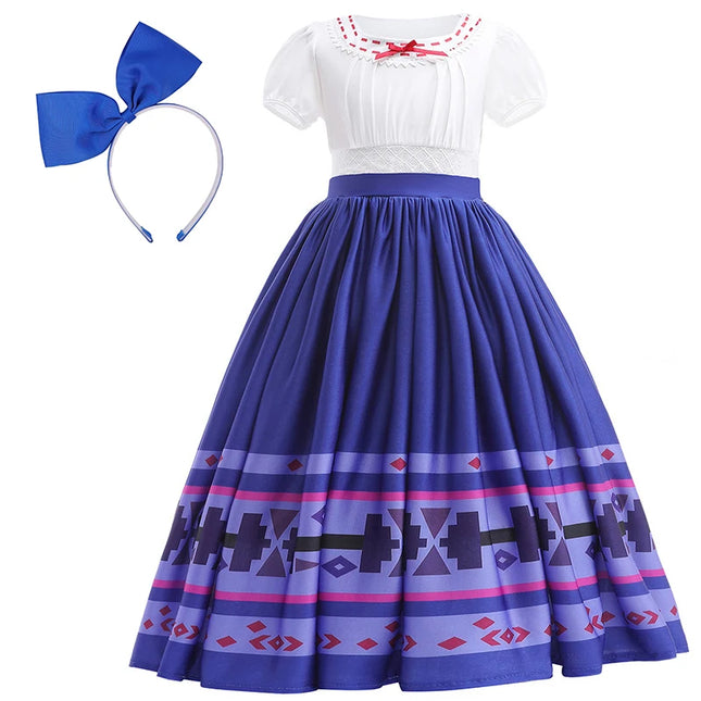 Cartoon Magic House Luisa Cosplay Costumes for Carnival Birthday Dress Girls Party Dresses Princess Encanto Role-Play Outfits