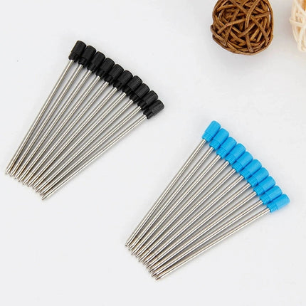 Compatible Ballpoint Pen Refills, Crystal Pen Refills 1.0mm Medium Point Black & Blue, Medium Point Metal Refill
