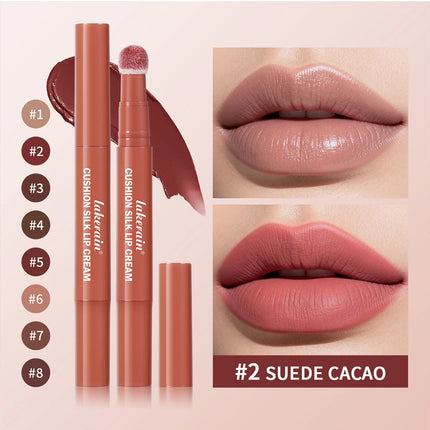 Lakerain Matte Blush Rotating Lipstick Multi-functional Lip Mud for Lips and Cheeks Long-lasting Waterproof Velvet Lip Gloss