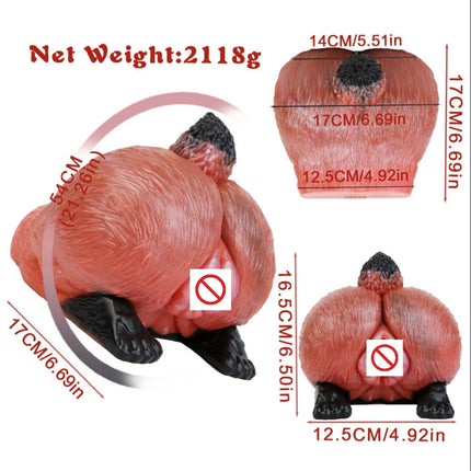 2025 Simulation Animal Fox Buttock Inverted Mold Silicone Fantasy Male Masturbator Pocket Penis Stroker Onahole Channel Sex Toy