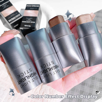 Clear highlighter stick, pearlescent fine shimmer, facial watery skin, natural contouring, brightening light and shadow highligh