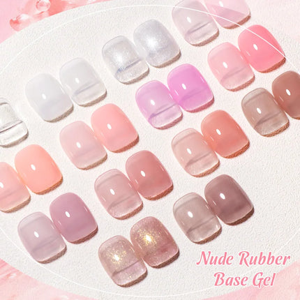7ml Nude Rubber Base Gel Nail Polish 2 In 1 Semi Permanent Colorful Nail Art UV LED Gel For Nails Manicure Soak Off Varnishes