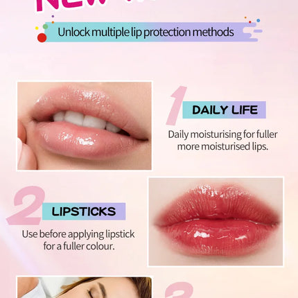 1/2/3pcs SADOER Macaron Moisturizing Lip Oil Plump Lips Cream Hydrating Lip Balm Lip Plumper for Beauty Lips Skin Care