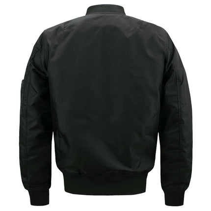 Men's casual pilot jacket, outdoor autumn/ waterproof and windproof MA-1 flight jacket, with pockets, stand col