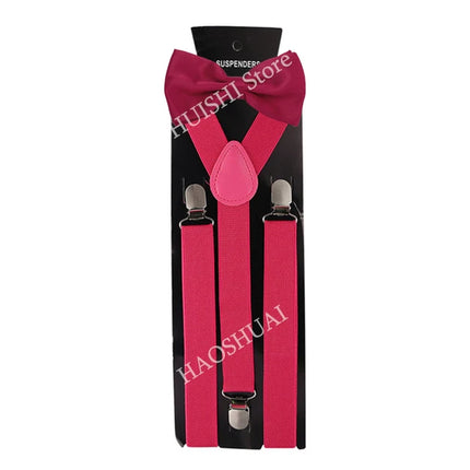 Hot Sale Suspenders Bowtie Sets Mens Women Boys Party Wedding Y-Back Shirt Braces Butterfly Belt Bow Tie Suit Accessories Gift