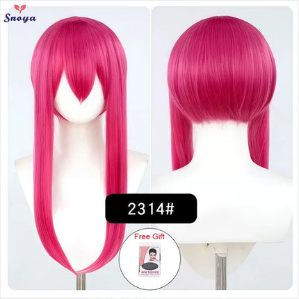 Snoya 60cm synthetic Multi colored long sideburns style short cosplay wig Heat resistant fiber Purple blue pink black gold