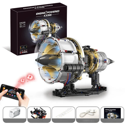 K96208 simulation aviation aircraft combat mechanical engine, 564PCS toy model assembly, children's building block toy gift