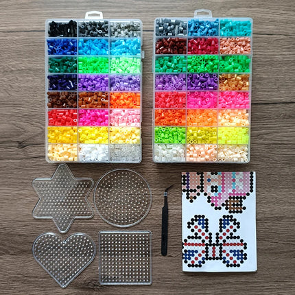 Fuse Beads Kit 24/48 colors 5MM 3D Pixel Puzzle Iron Beads Handmade Crafts Decor DIY Make Puzzle High Quality Melting Beads