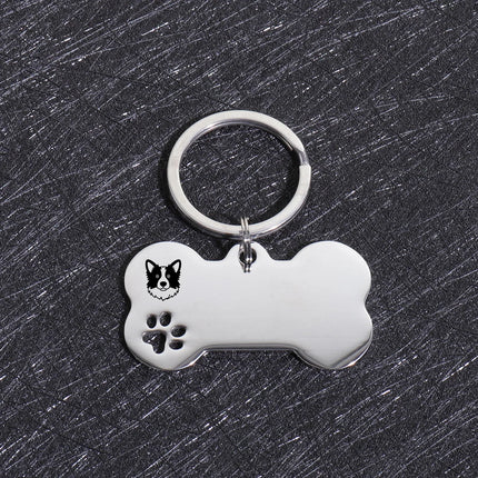 Custom Text Dog Tags Personalized Name Dog Cat ID Tag Bone Shaped Pendant Laser Engraving Address Number Customized Pets ID Tag