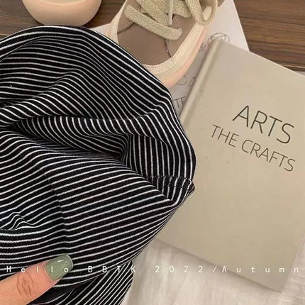 Children's Spring Autumn Long Sleeved T-shirt Boys Girls Korean Striped Children's Base Layer Shirt Baby Simple Top