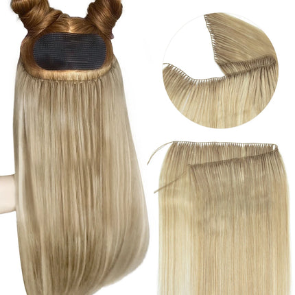 Invisible Seamless Feather Hair Extensions 16-22 Inch Adjustable One-Piece Straight Hair Weft Multiple Colors Available 40-70G