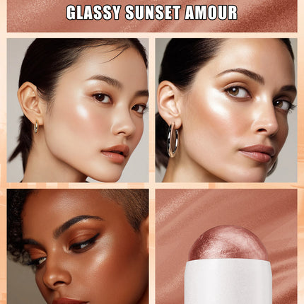 [Natural Glowup] 1pc Glowup Highlighter Stick | Natural Brightening Face Contour & Highlight Makeup, Medium Coverage, Buildable