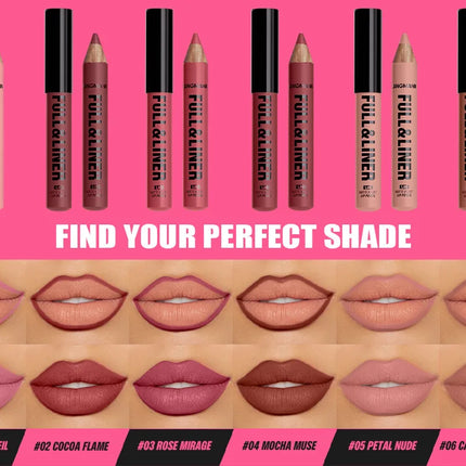 Waterproof Matte Lipliner Pencil Brown Contour Tint Lipstick Pen Long Lasting 6 Color Wooden Lip Liner Pencil Full-lip Makeup