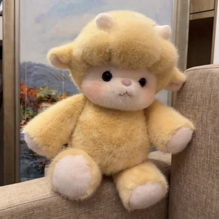 Kawaii Run Plush Toy Fluffy Stuffed Pink Pig Sheep Highland Cow Perfect Birthday Christmas Gift for Kids Girls Animal Lovers